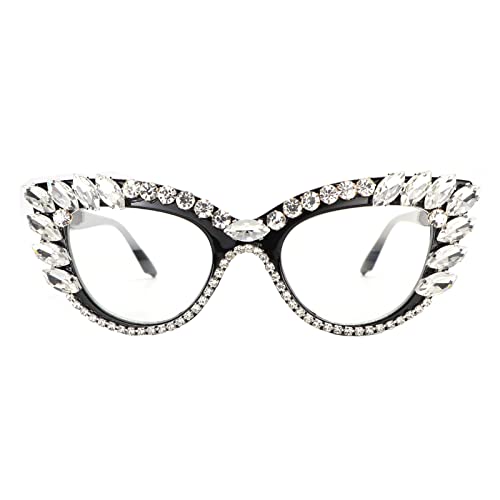 Lightweight Shiny Cat Eye Design Chic women clear Retro small frame glasses Trendy decoration frame glasses with box2