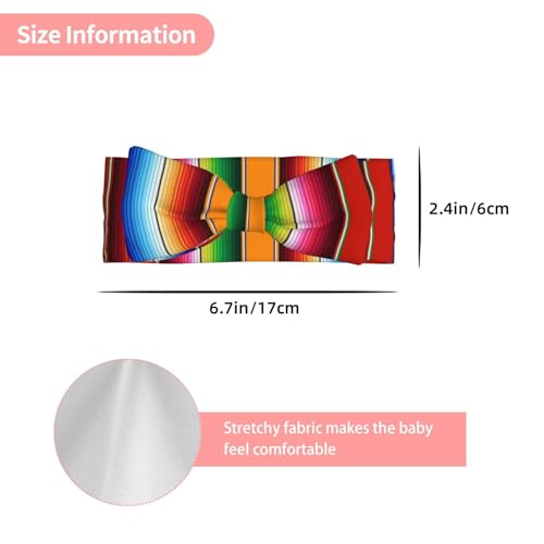 Retro Mexican Blanket Stripes Baby Girl Bows Headbands Bow For Baby Girls Newborn Infant Toddlers 0-6 Months3