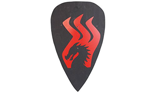 Preisvergleich Produktbild Schild groß roter Drache - Sonderedition, Ritter, Wappen, schwarz, rot. Ritterschild Holz, Ritterschild Kinder