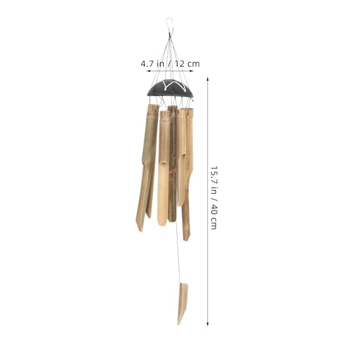 Campanas de viento de bambú exteriores con música melodiosa para decoración natural 3