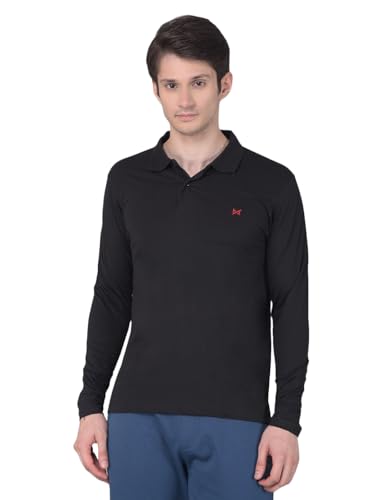Image of Force NXT Polo Neck T-Shirt for Men Pack of 1 | Regular Fit T-Shirt for Men | Premium Super Combed Rich Cotton Polo Shirt | Men's Ultra Soft Full Sleeve T-Shirt