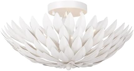 Crystorama Broche 4 Light Matte White Semi Flush Mount