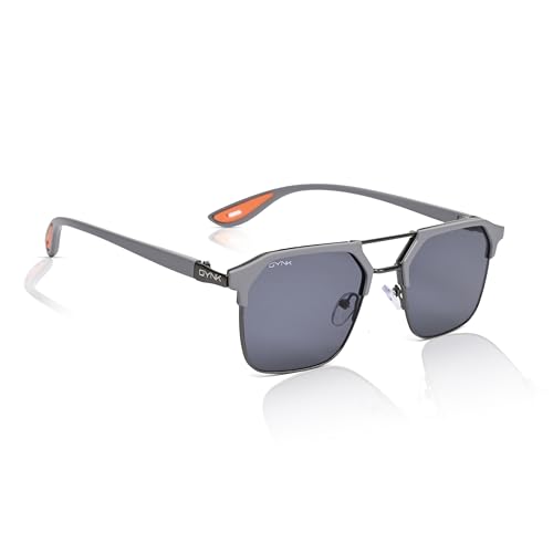Image of GYNK Square Frame Sunglasses for Men | Premium Metal Frame Sunglasses | Fashion Eyewear for Driving, Travel, Riding, Outdoor Activities, Beach & Daily Wear