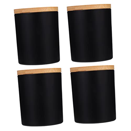 Beatifufu 4sets Glass Candle Jars with Lids for Glass Containers for Home Decor and Giving for Living Room and Bedroom