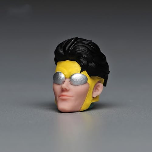 ORIELOAN 1/12 Scale Male Head Sculpt, Painted Cool Boy Figure Head Accessory for 6 Inches Action Figure Body, Future Warrior Cool Boy Anime Figure Head Sculpture