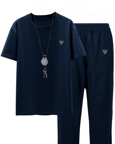 Image of Noble Monk Men Regular Fit Cord-Set | Round Neck Full Sleeve Tshirt with Lower | Relax Fit Track Suit For Men