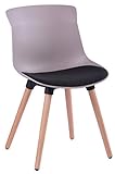 BEQUEME POLSTERUNG: Der komfortable Stuhl ist auf der Sitzfläche durch eine hochwertige Polsterung mit einem widerstandsfähigen Sitzbezug aus 100% Polyester ausgestattet. Zudem erhöht die ergonomische Rundung der Rückenlehne den Sitzkomfort.