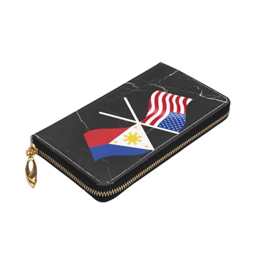 American And Philippines Flag Wallet Card Bag4