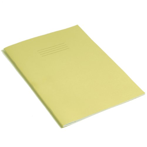 Rhino A4 Exercise Books, 48 Page / 8mm Lined with Margin Paper Notebook, 10 Pack, Office & School Stationery Supplies, Yellow