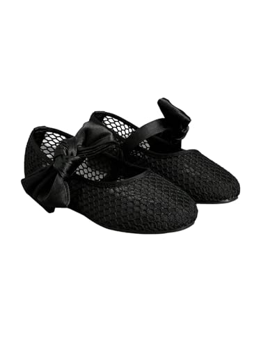 MakeMeChic Women's Mesh Flats Shoes Bowknot Mary Jane Flats Ballet Shoes