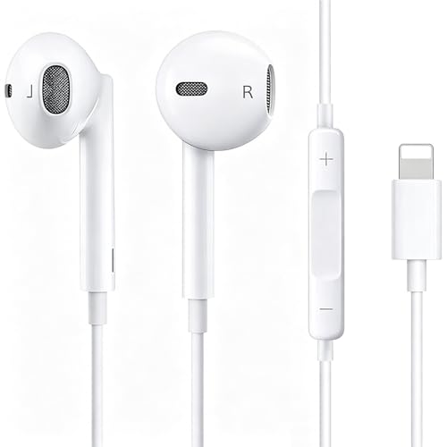 Qi Gxinr Écouteurs filaires Ecouteurs pour iPhone 12, Intra Auriculaires contrôle du Volume et Micro intégrés Compatible avec iPhone 14/13 Pro/11 Plus/X/XS/SE/XR/8/7