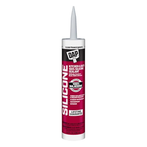 Dap 08648 9.8 Oz. 100% Silicone Kitchen and Bath Sealant, Clear