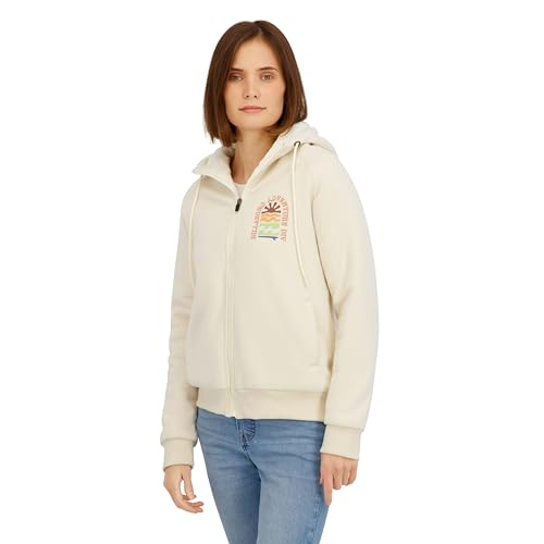 Billabong Ladies Full Zip Sherpa Lined Hoodie Jacket, Ivory, S at