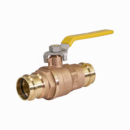 Midline Valve 1 Inch Press Ball Valve with Double-O-Ring, Full Port Press Ball Valve with 1" Connections, Brass Finish by Midline Valve - Used condition - CA$39.14