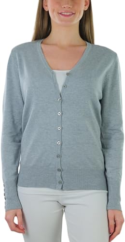 Image of ToBeInStyle Women's Long Sleeve Button Down V-Neck Cardigan