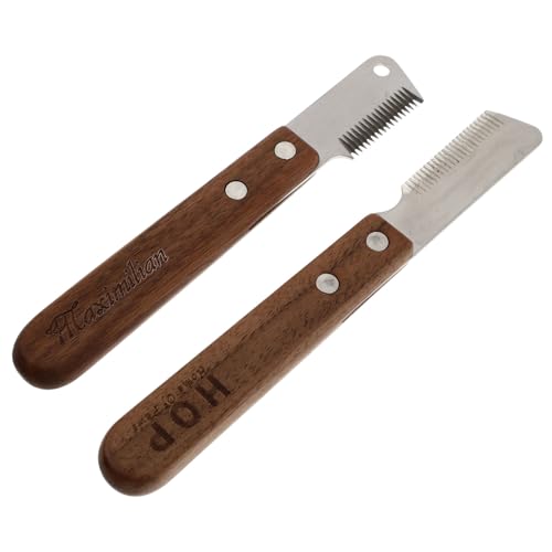 KESYOO 2pcs Pet Undercoat Rakes Wide Dematting Dog Deshedding Brush Pet Hair Pulling Knife Dog Grooming Supplies