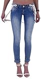 ie Skinny Jeans für Frauen hat einen sehr tiefen Bund und sitzt eng anliegend