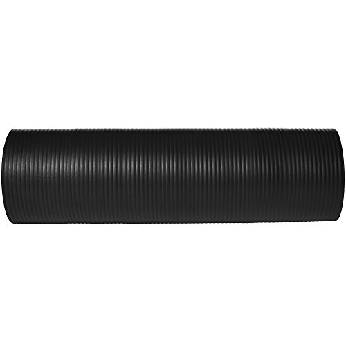 Amazon Basics Extra Thick Exercise Yoga Gym Floor Mat with Carrying Strap - 74 x 24 x .5 Inches, Black