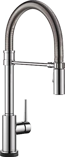 Image of Delta Faucet Trinsic Pro Single-Handle Spring Spout Touch Kitchen Sink Faucet with Pull Down Sprayer, Touch2O Technology and Magnetic Docking Spray Head, Chrome 9659T-DST