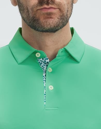 Image of Mens Polo Shirts Short and Long Sleeve Casual Solid Stylish Dry Fit Performance Designed Collared Golf Polo Shirts for Men