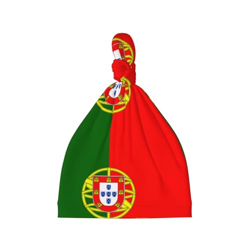 Baby Beanie Portuguese Flag Knotted Hat - Soft, Warm, Comfortable, Headwear for Newborns, 0-6 Months Black