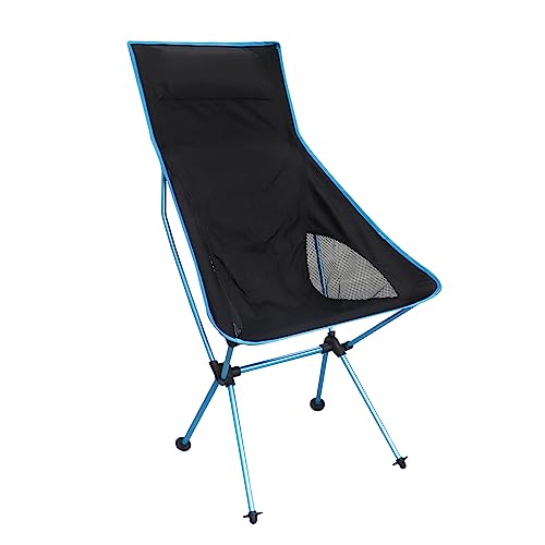 Gearific Silla de camping ligera y plegable con respaldo alto, silla de camping al aire libre, portátil, para camping, playa...