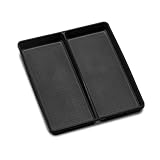 madesmart Antimikrobielle klassische große Utensilienablage mit weichem Griff, rutschfeste Küchenschubladen-Organizer, 2 Fächer, Mehrzweck-Heimorganisation, EPA-zertifiziert, Carbon