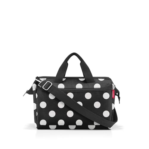 reisenthel allrounder S pocket dots white – Doktortasche für Reise, Arbeit und Freizeit – Mit praktischer Trolley-Aufsteckfunktion