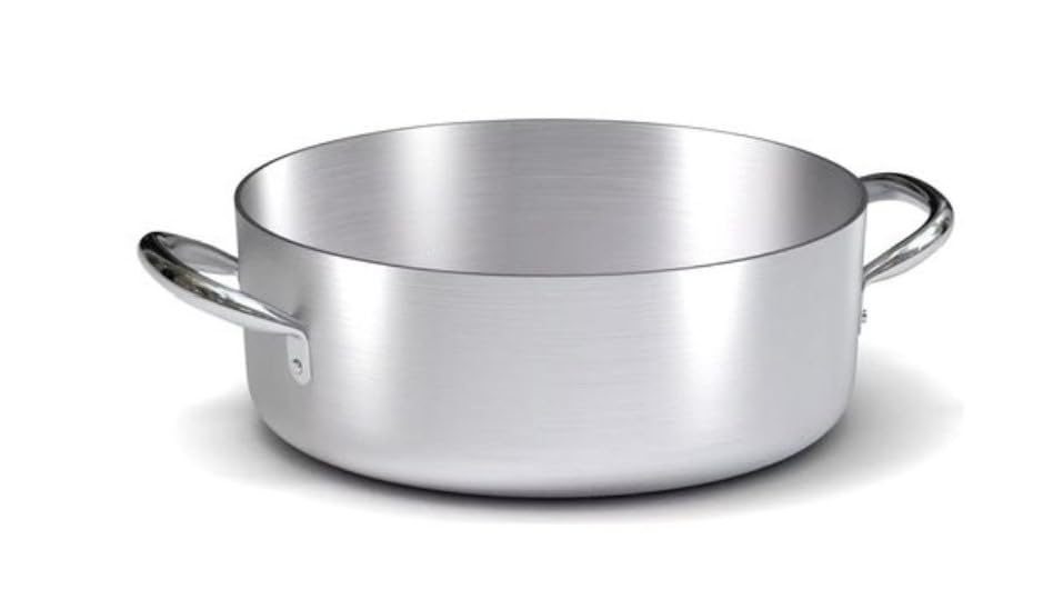 Caisse basse en aluminium 28 x 11 h 2 poignées pour induction