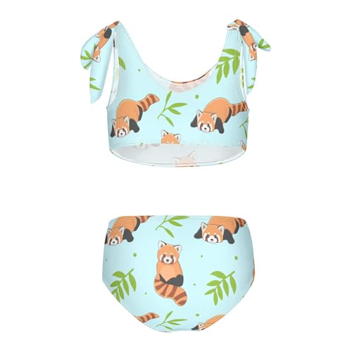 Girls Panda and Bamboo Pattern Swimsuit Two Pieces Bikini Set Bathing Suits Swimwear Crop Top Swimsuit Set2