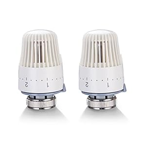 2PCS Thermostatic Radiator Valve Head Only for Heat Dissipation of Water Heating and Geothermal Control Valve Replacement Head