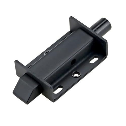4-Inch Spring Press Push Pull Telescopic Latch Door Hinge Industrial Equipment Cabinet Door Latch 1Pcs(Black Front)
