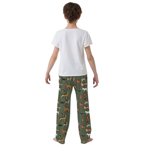 ZZXXB Doberman Bulldog Boys Long Pants Soft Trousers Elastic Waist Kids Lounge Bottoms with Pockets S-XL3