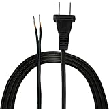 Royal Designs Lamp Cord with Molded Plug, Black, 12 feet, SPT-1 (CO-1001-BLK-12-1)