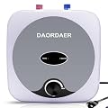 DAORDAER 110/120v 1.5kw Mini Tank Electric Water Heater 2.5 Gallon Compact Under Sink Water Heater Knob Temperature Adjustment Instant Hot Water Heater For Home Kitchen (2.5 Gallon - Gray)