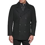 Levi's mens Levi's Men's Wool Classic Peacoat Jacket, Black/Puffer Bib, Small US