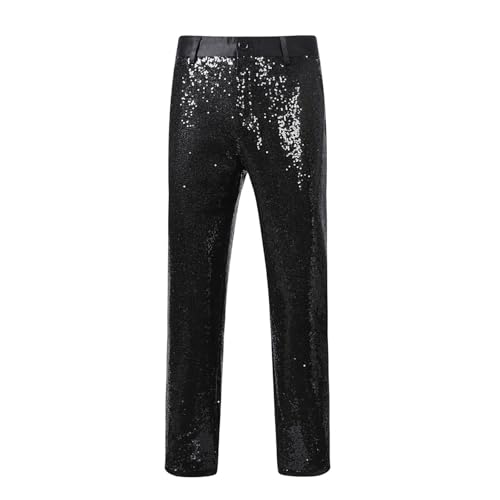 Men's Sequin Dress Pants Straight Leg Shiny Suit Pants Bussiness Casual Work Trousers with Pockets3