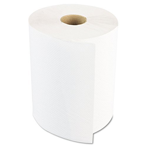 Boardwalk 6261 Hardwound Paper Towels, 1-Ply, 8-Inch x 600ft, White, 2-Inch Core, 12 Rolls/Carton