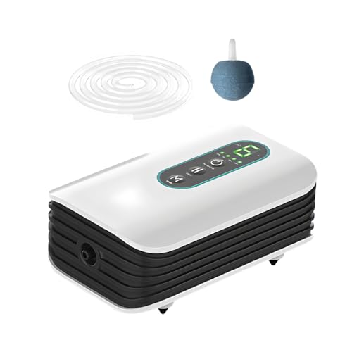 Aquarium Luftpumpe, USB-Aufladbar Aquarium Sauerstoffpumpe, 1.5W 3L/Min, Ultra Leise Regelbare Leistungsstarke Belüfterpumpe mit Zubehör für Angeln im Freien Aquariums Stromausfall Aquarium Luftpumpe, USB-Aufladbar Aquarium Sauerstoffpumpe, 1.5W 3L/Min, Ultra Leise Regelbare Leistungsstarke Belüfterpumpe mit Zubehör für Angeln im Freien Aquariums Stromausfall