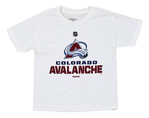 Reebok NHL Youth Boy's Clean Cut Short Sleeve Graphic Tee, Colorado Avalanche, X-Large (18) White