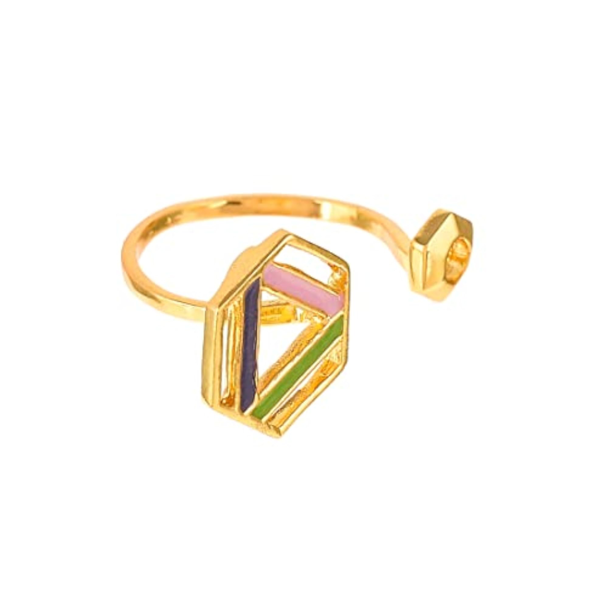 Benzene Hexagon Enamelled Open Ring