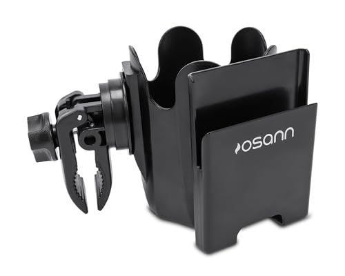 OSANN - Vaso para cochecito/Soporte para teléfono - Negro, instalación rápida y sencilla, práctico para los paseos