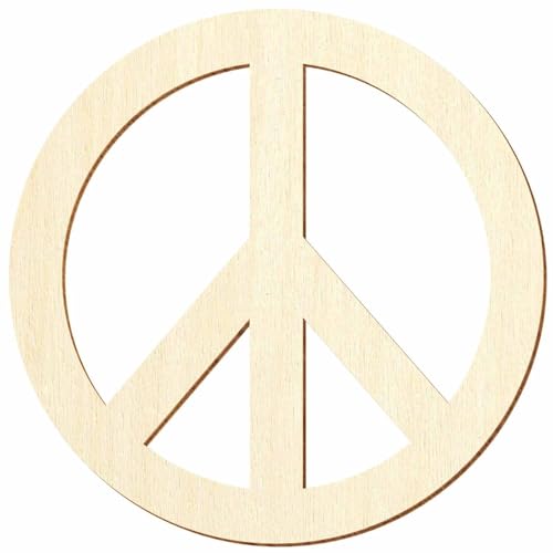 Símbolo de la paz de madera, 5-50 cm, diámetro de 33 cm, paquete con 50 unidades