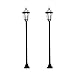 Produktbild Outsunny Solar Gartenlaterne, 2er Set, Gartenleuchte, Wegleuchte mit LED, 6 Stdn., ABS Schwarz Ø18,5 x H129 cm