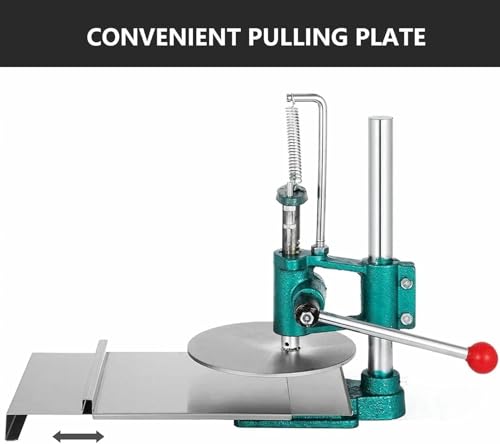 Máquina de prensa de masa de pizza, máquina de formación de pasteles comercial con interruptores de arranque y base gruesa para una preparación eficiente de la masa
