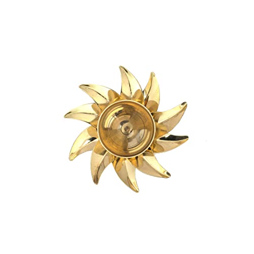 Image of Brass Diya for Puja Diwali Decoration Items for Home Golden Kamal Flower Diyas for Decoration /Festive Diya /Diwali Lights (Pack of 6)