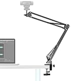 AceTaken Desk Clamp Mount Suspension Boom Scissor Arm Tripod Stand Holder Compatible with Logitech C920 C925e C922 C930 StreamCam C615; Brio 4K,MX brio 4K, Brio 500 webcams