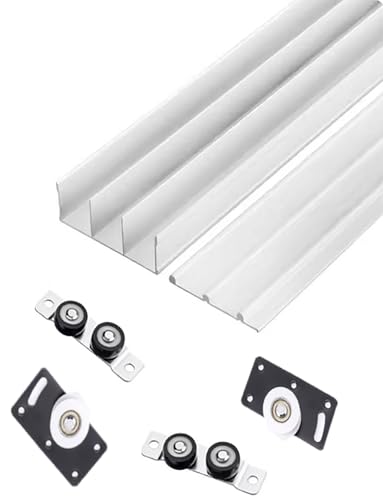 Triple Track Sliding Wardrobe Door Kit for 3 Panels, Aluminum