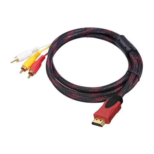 Cable HDMI Macho a 3 RCA AV, Cable 1.5 Metros HDMI a RCA, Adaptador de Audio Vídeo, Transmisión Unidireccional para Televisor, Proyector, Receptor HDTV, VHS, VCR, Cámara, STB, Reproductores de Medios