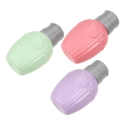 EPIGEIST 3 piezas Botellas Vacías para Quitaesmalte de Uñas con Dispensador de Bomba de Colores Púrpura Rosa y Verde para Manicura Casa sin Derrames y Fáciles de Usar